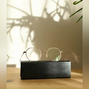 Moleskine Rose Gold Octagonal Metal Frame Glasses